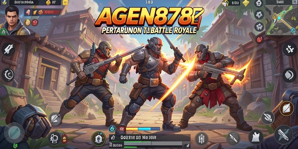 Screenshot AGEN878 menampilkan aksi mendebarkan dalam pertempuran Battle Royale.