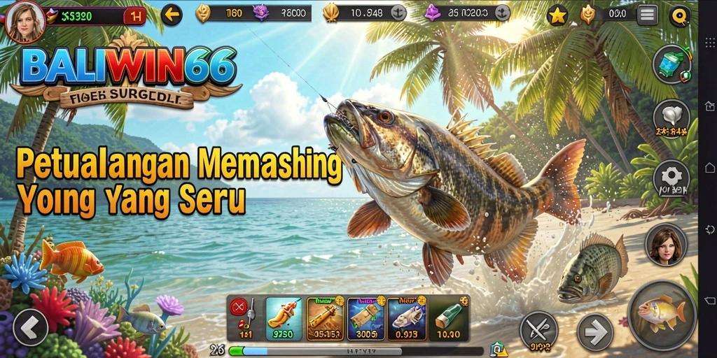 Screenshot menampilkan gameplay seru BALIWIN66 saat memancing.