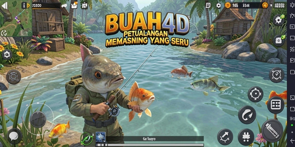 Tampilan screenshot gameplay BUAH4D yang menarik saat memancing.