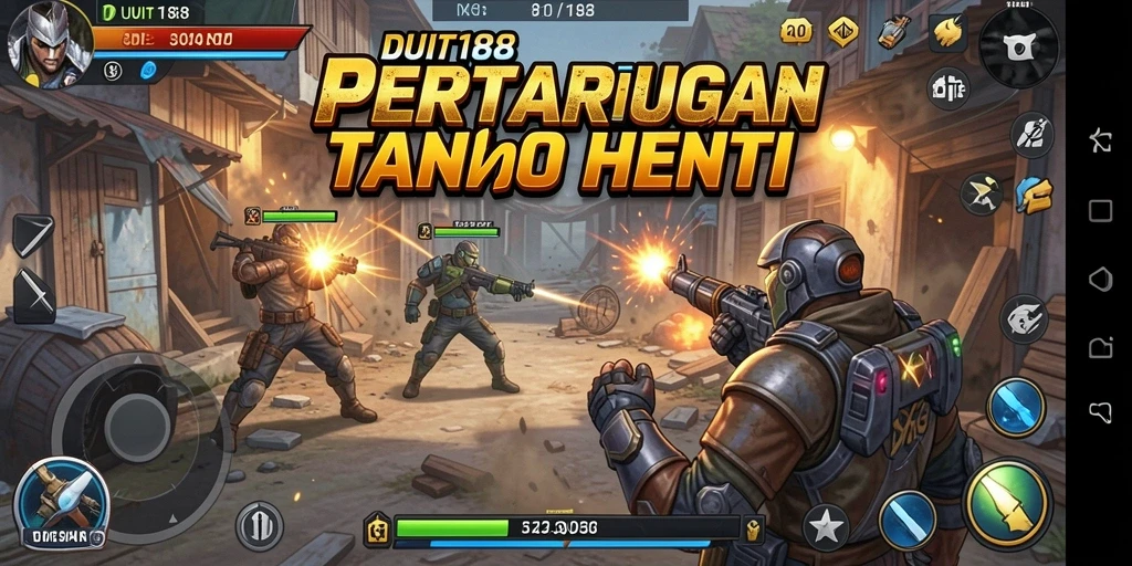 Tampilan utama gameplay DUIT188 yang mendebarkan dalam pertempuran.