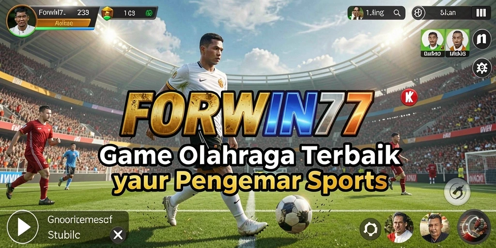 Tampilan gameplay menarik dalam FORWIN77, penuh aksi olahraga.