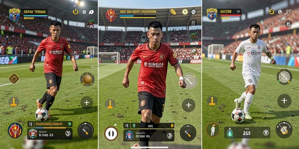 Screenshot gameplay GG288 yang menunjukkan aksi mendebarkan di lapangan sepak bola.