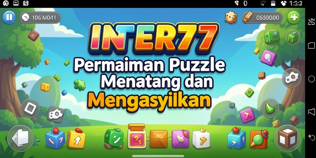Screenshot utama INTER77 menampilkan gameplay Puzzle yang seru.