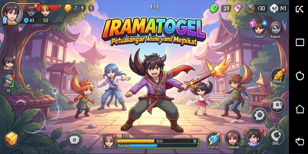 Tampilan gameplay <strong>IRAMATOGEL</strong> yang menakjubkan dengan karakter anime.