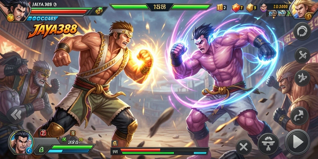 Gameplay seru di arena pertarungan dengan berbagai karakter dalam JAYA388.