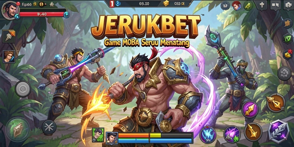 Screenshot gameplay JERUKBET dengan aksi seru dan karakter unik.