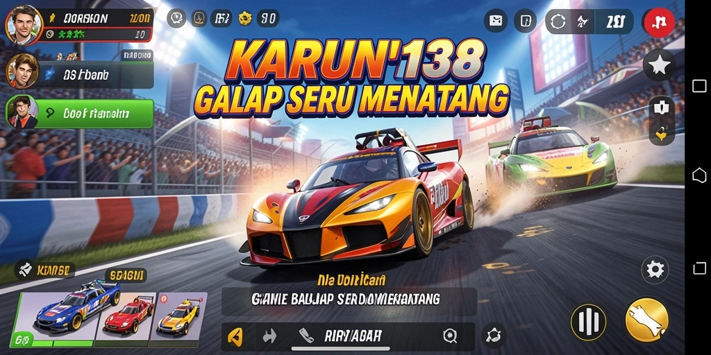 Tangkapan layar gameplay <strong>KARUN138</strong> menampilkan balapan yang seru dan mendebarkan.