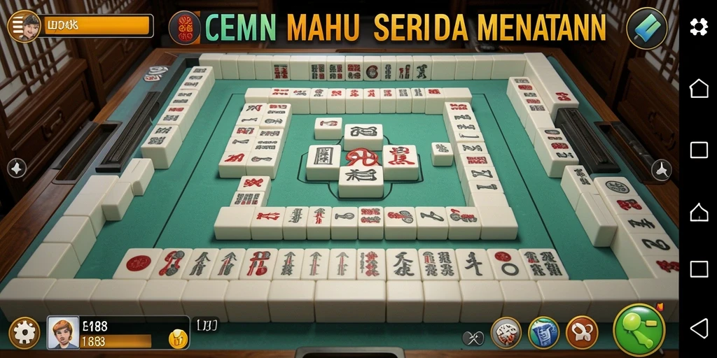 Tampilan gameplay LEDAK188 yang menampilkan serunya permainan Mahjong.