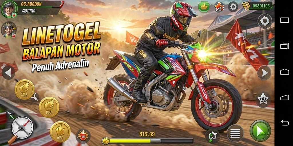 Gameplay seru yang menampilkan balapan motor menegangkan.