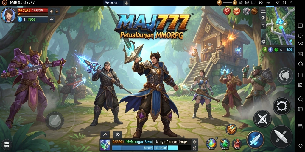 Screenshot menampilkan pertarungan seru di dunia MMORPG MAJ777.