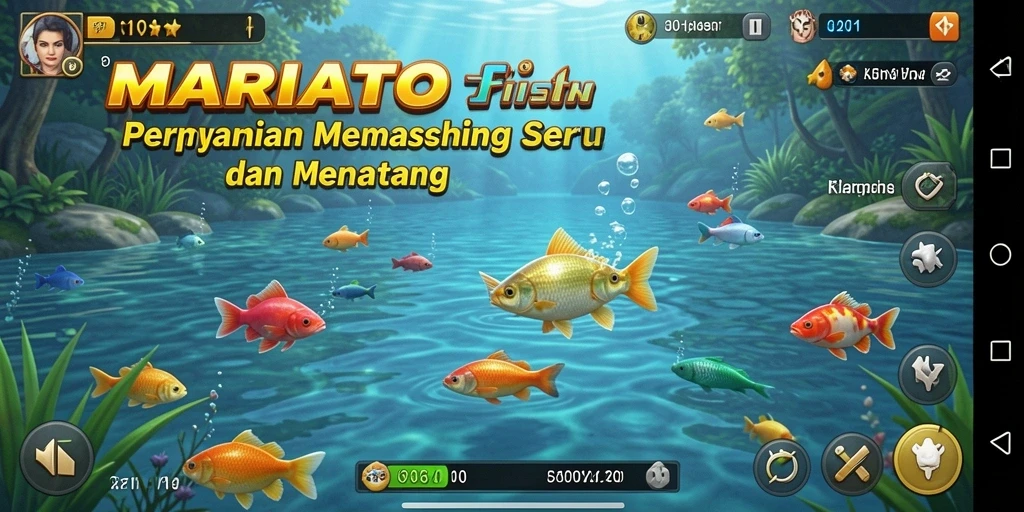 Gameplay MARIATOGL yang menegangkan dengan berbagai ikan untuk ditangkap.