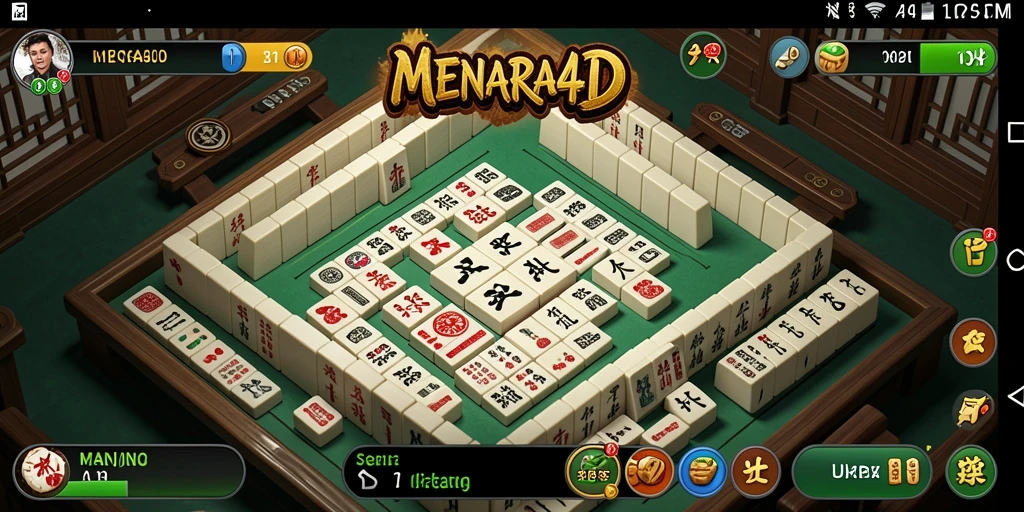 Screenshot MENARA4D menampilkan aksi seru dalam permainan Mahjong.