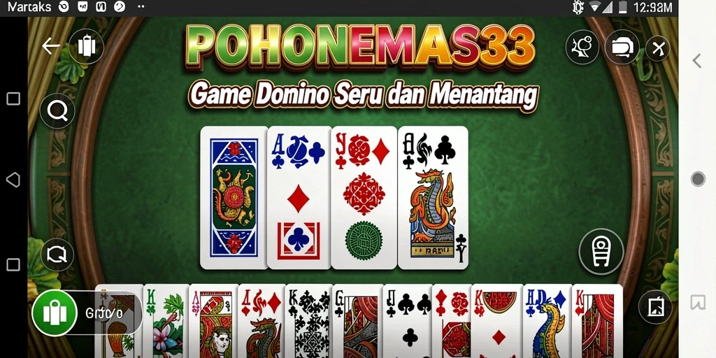 Tampilan seru gameplay POHONEMAS33 dengan domino yang menantang.