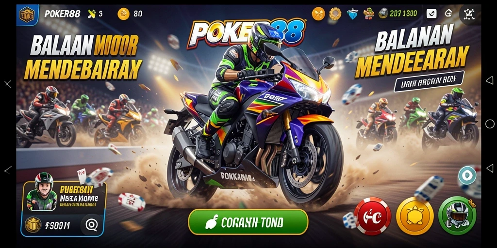 Gameplay seru dalam balapan motor dengan grafis menakjubkan.
