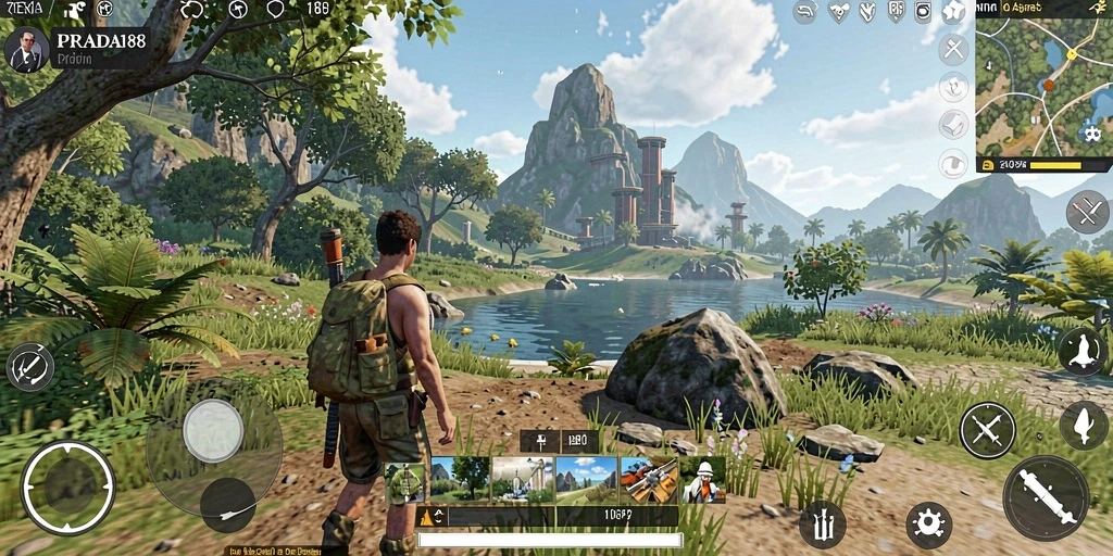 Tampilan gameplay menakjubkan dari dunia terbuka PRADA188.