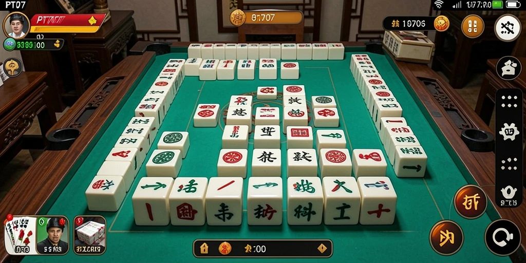 Tampilan gameplay PT707 yang seru dan menarik dalam Mahjong.