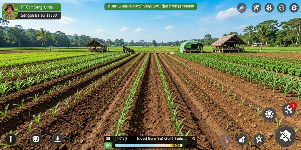 Menampilkan gameplay PT89 yang seru di ladang pertanian.