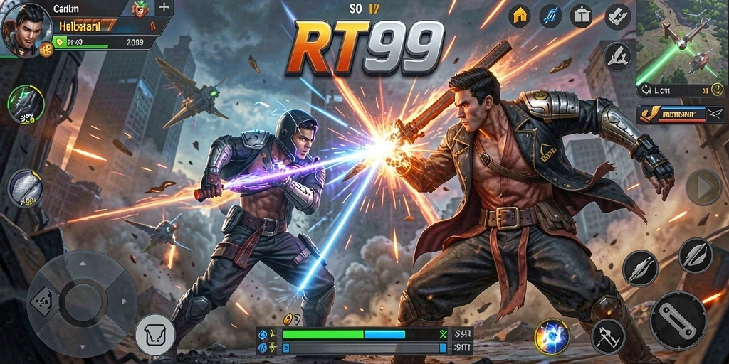 Tampilan gameplay RT99 yang penuh aksi dan seru.