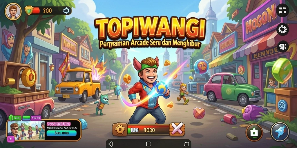 Screenshot gameplay TOPIWANGI menampilkan aksi seru dan mengasyikkan.