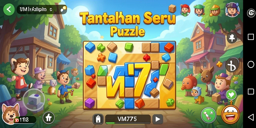 Screenshot gameplay VM777 menampilkan tantangan Puzzle yang seru.